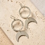 Kenya Earrings Hoop/Crescent Brass 2.5L Silver