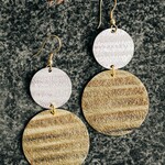India Earrings Large/Small Wavy Discs Metal 3L