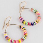 India Earrings Drop Hoop Sequins/Iron 1.5L Multi/Gld