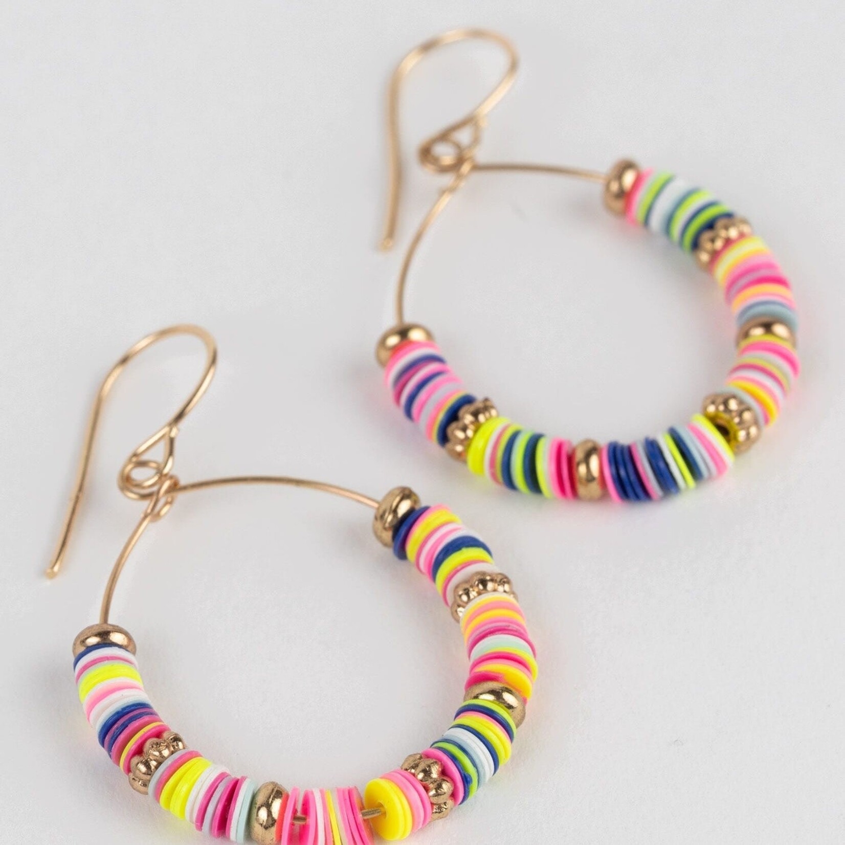 India Earrings Drop Hoop Sequins/Iron 1.5L Multi/Gld