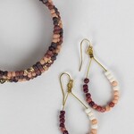 India Earrings Sm Teardrop Grounded Bone/Br 2L Browns