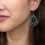 Guatemala Earrings T-Drop Bds/Wrp Wr/Glss 2.5L Tea
