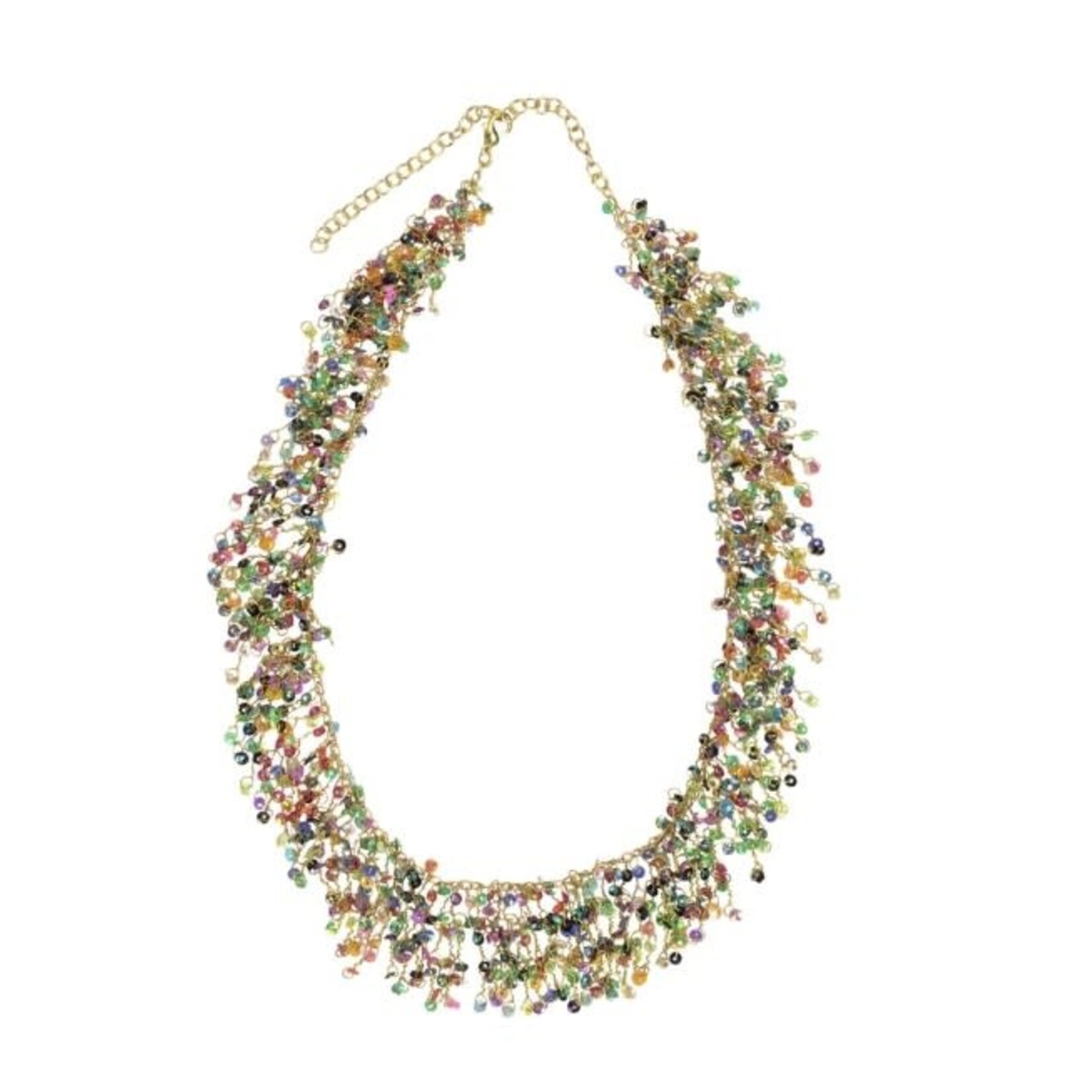 India Necklace Fringy Sequins 16L Multi