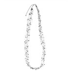 India Necklace Airy Multi Thread/Glass 34L Silv/Prpl