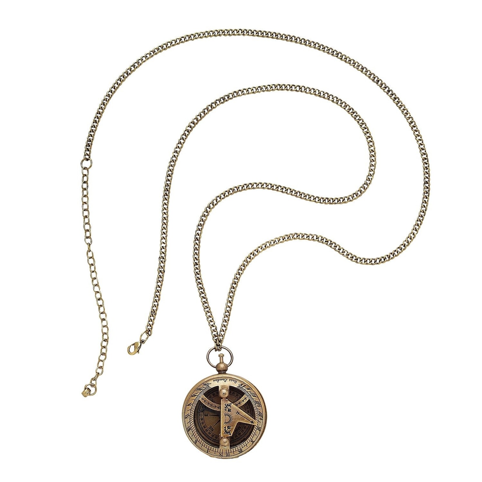 India Necklace Compass Metal 2.25Dx36 Brown
