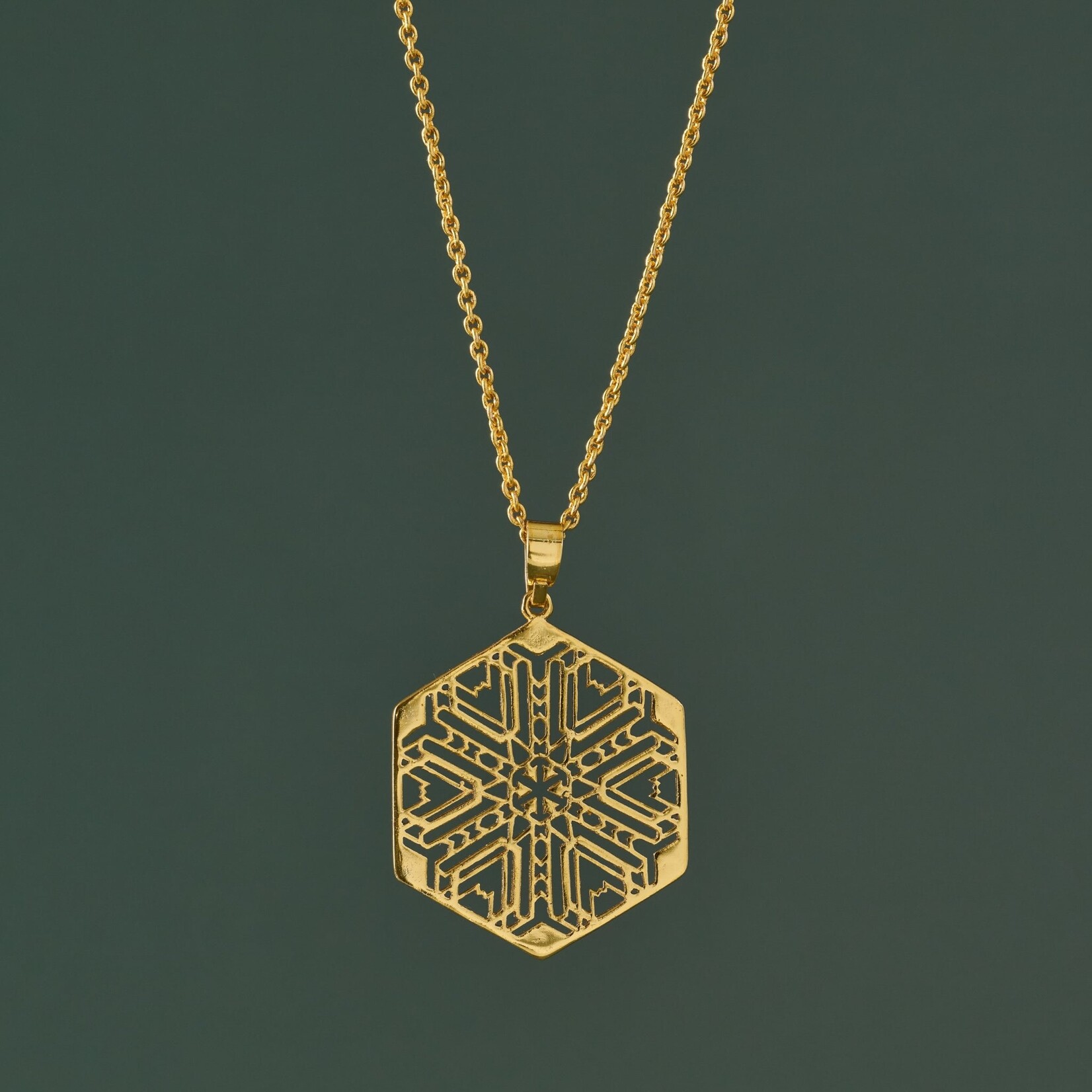 India Necklace Mandala Medallion Brass 32L Brass