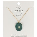 Ecuador Necklace Wishes Dandelion Etched Tagua 17L Sage