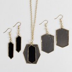 Philippines Necklace 2 hexagons nightfall capiz 32L navy/gold