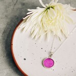 Peru Necklace Round Pend Strlg/Pressed Flwr 1