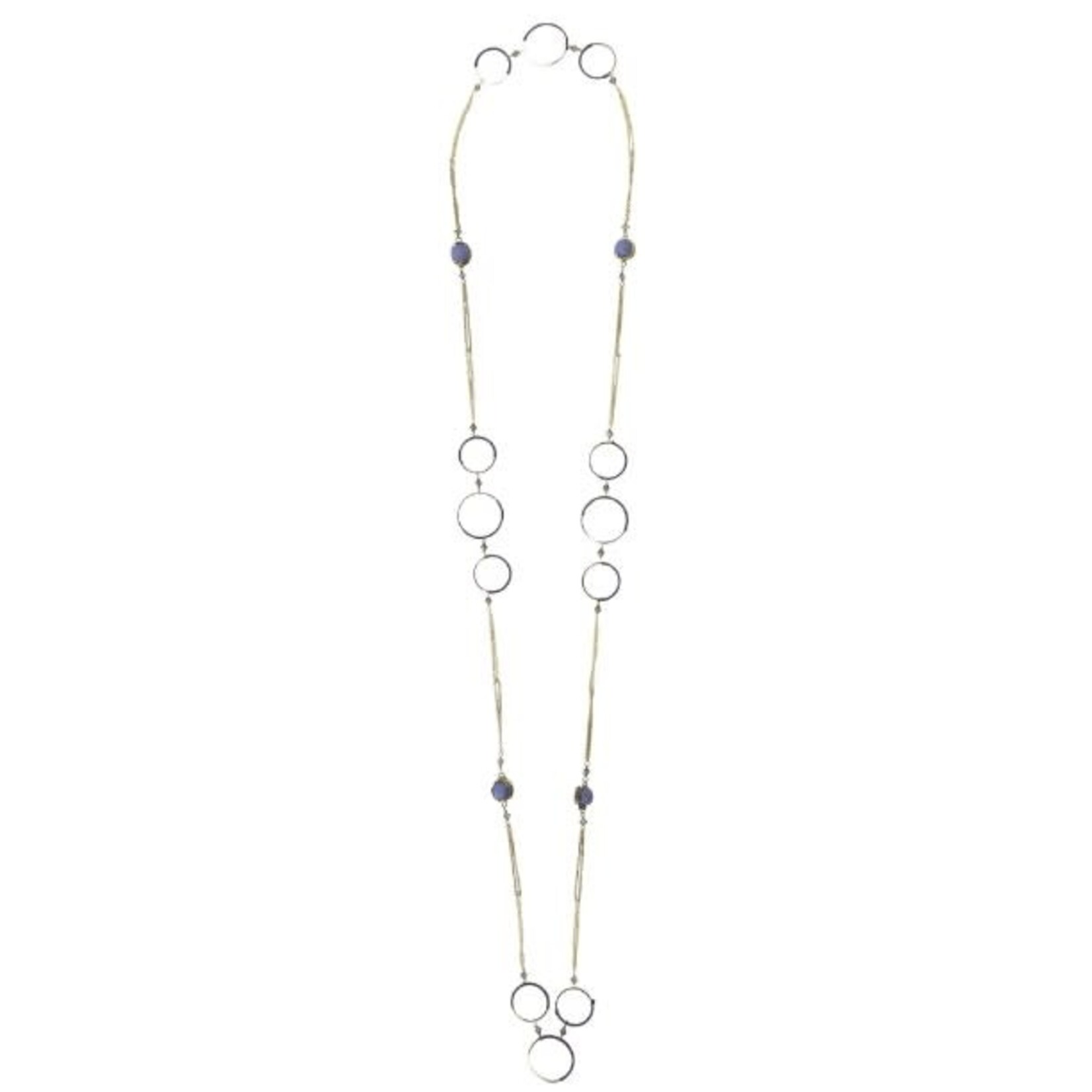India Necklace Thread Wrap Crcls/Bds Fn Chn 47