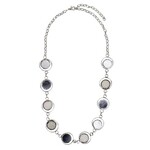 Philippines Necklace Linked Circles Capiz 22L Gray/C
