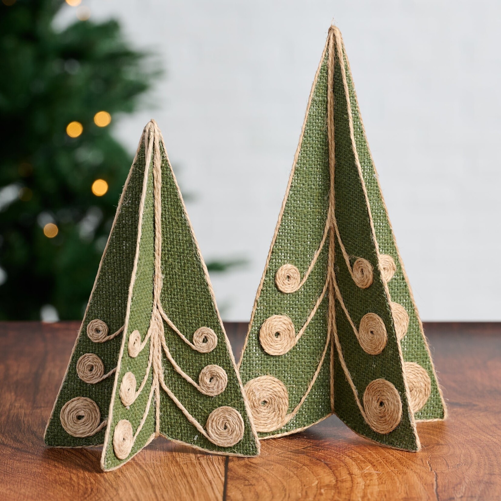 Bangladesh Tree Decor M W/Spirals M/2 Jute 8H Grn/Nat