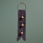India Door Hanger W/3 Bells Velvet/Brass 18Lx3.5W Gry/Br