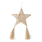 Philippines Parol L 3D Star W/Tassels Raffia/Wr 13Lx3Wx21H Nat