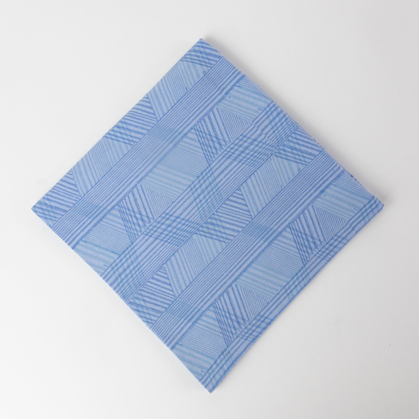 India Napkin Retro Stripes M/4 Cttn 20Sq Light/Dark Blue