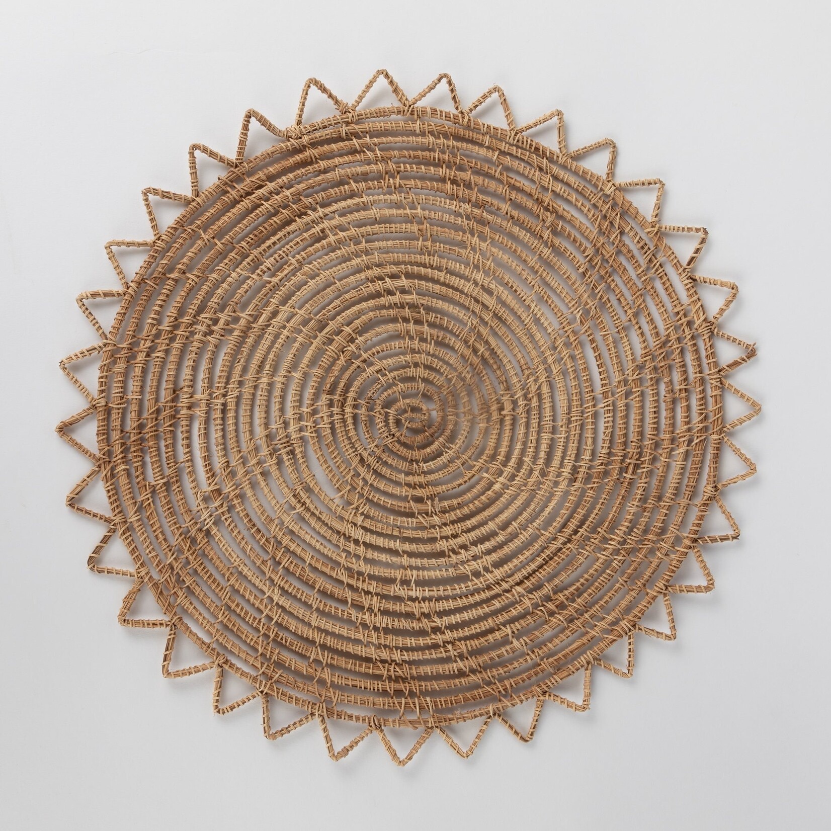 Bangladesh Placemat Round Zig-Zag Edge M/2 P-Fiber 13.5D Nat