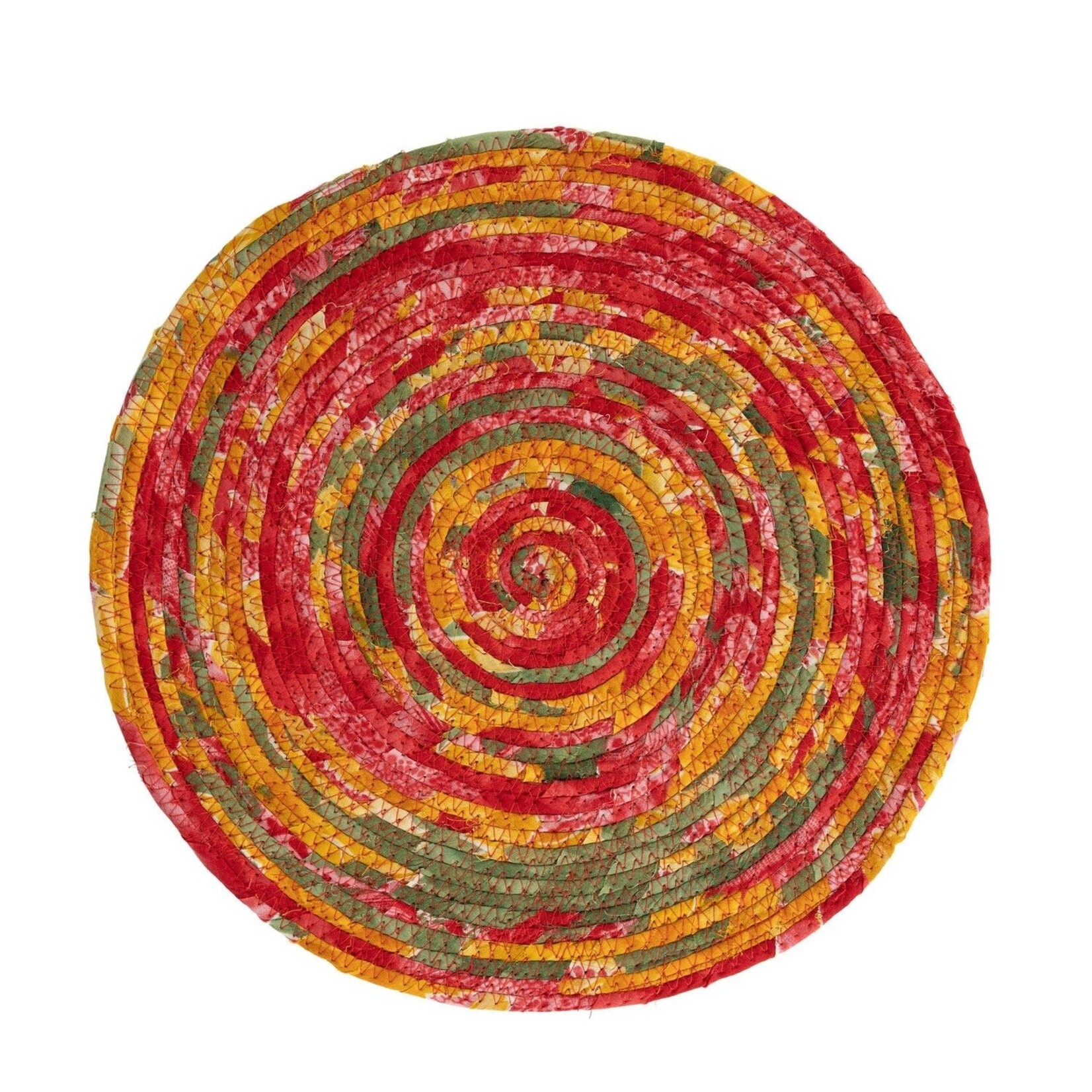 Bangladesh Placemat charger machine stitched sari 13D asst Recycled Sari Round Placemat