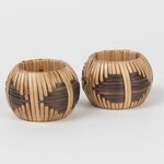 India Napkin Ring Set/2 M/2 Cane/Resin 2.25D Nat/Brn