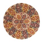 India Table Topper Round Kalamkhari Cttn 24D Rd/Blu/Yel