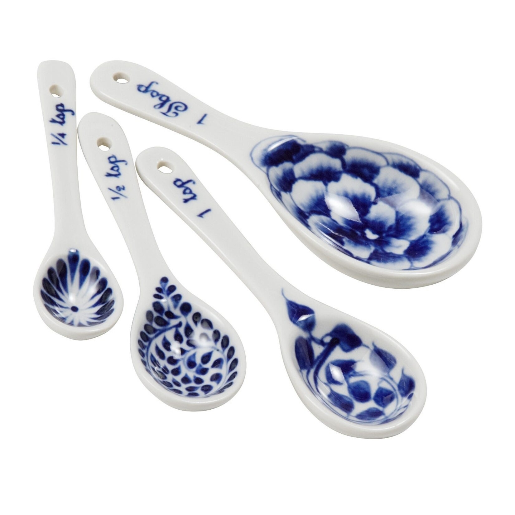 Vietnam Spoons Measuring S/4 Cer Blu/Wht