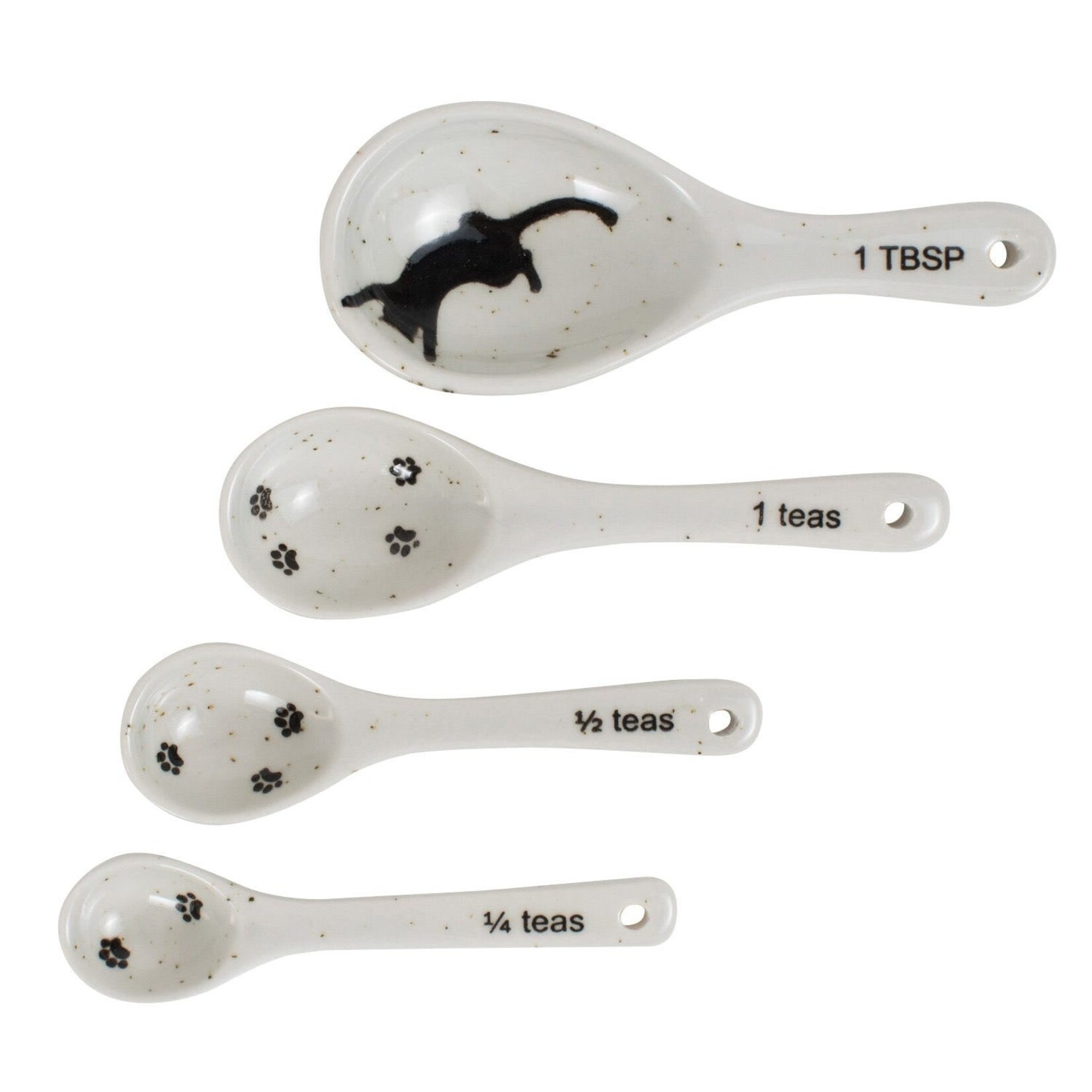 Vietnam Spoons Measuring S/4 Cat Prints Cer 5L W