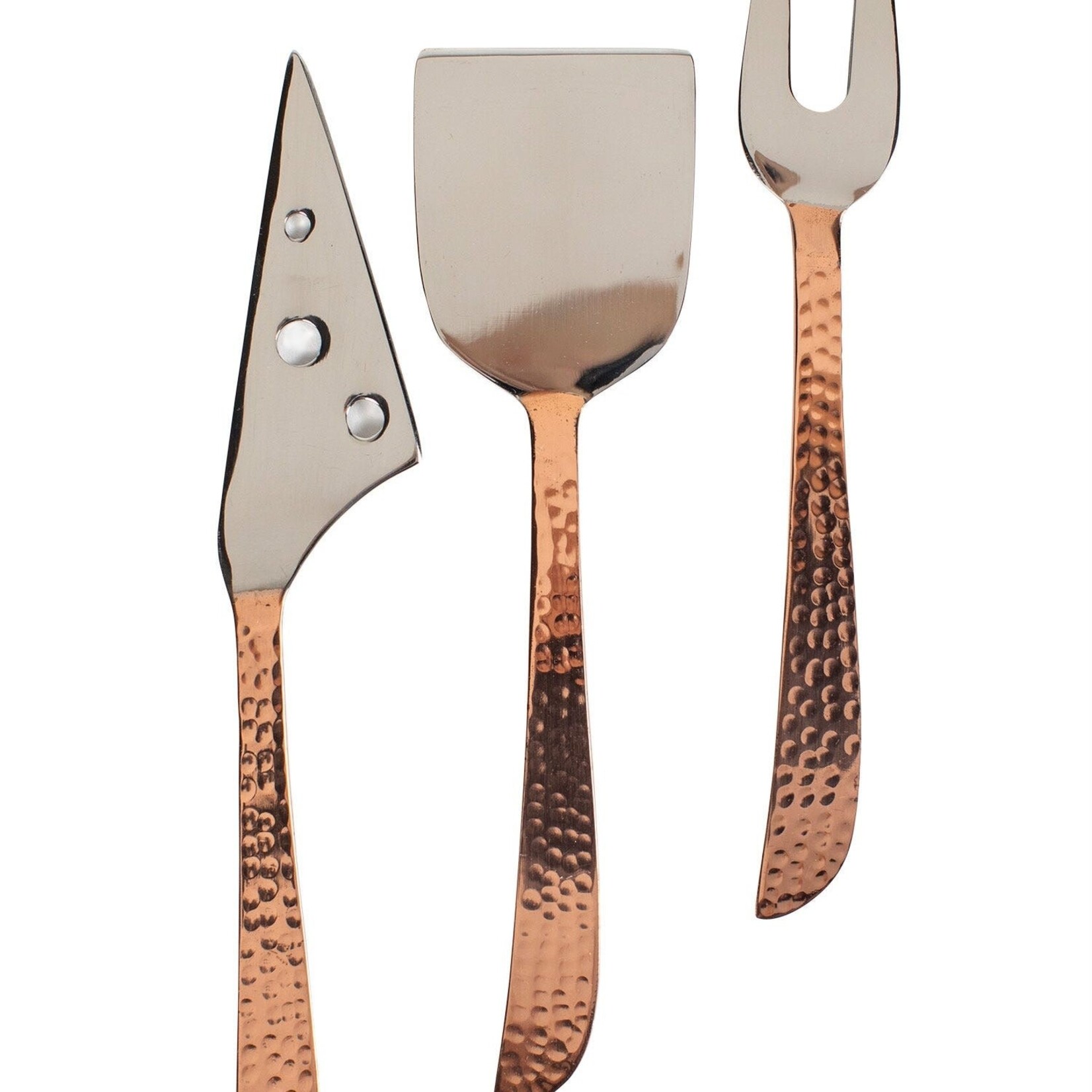 India Servers F/Cheese Set/3 Hammered Mtl 7.5L