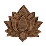 India Trivet Lotus Blossom Wood 8Dx.75H Nat