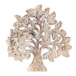 India Trivet Tree Whitewashed Wood 8Dx.5H Nat/Wht