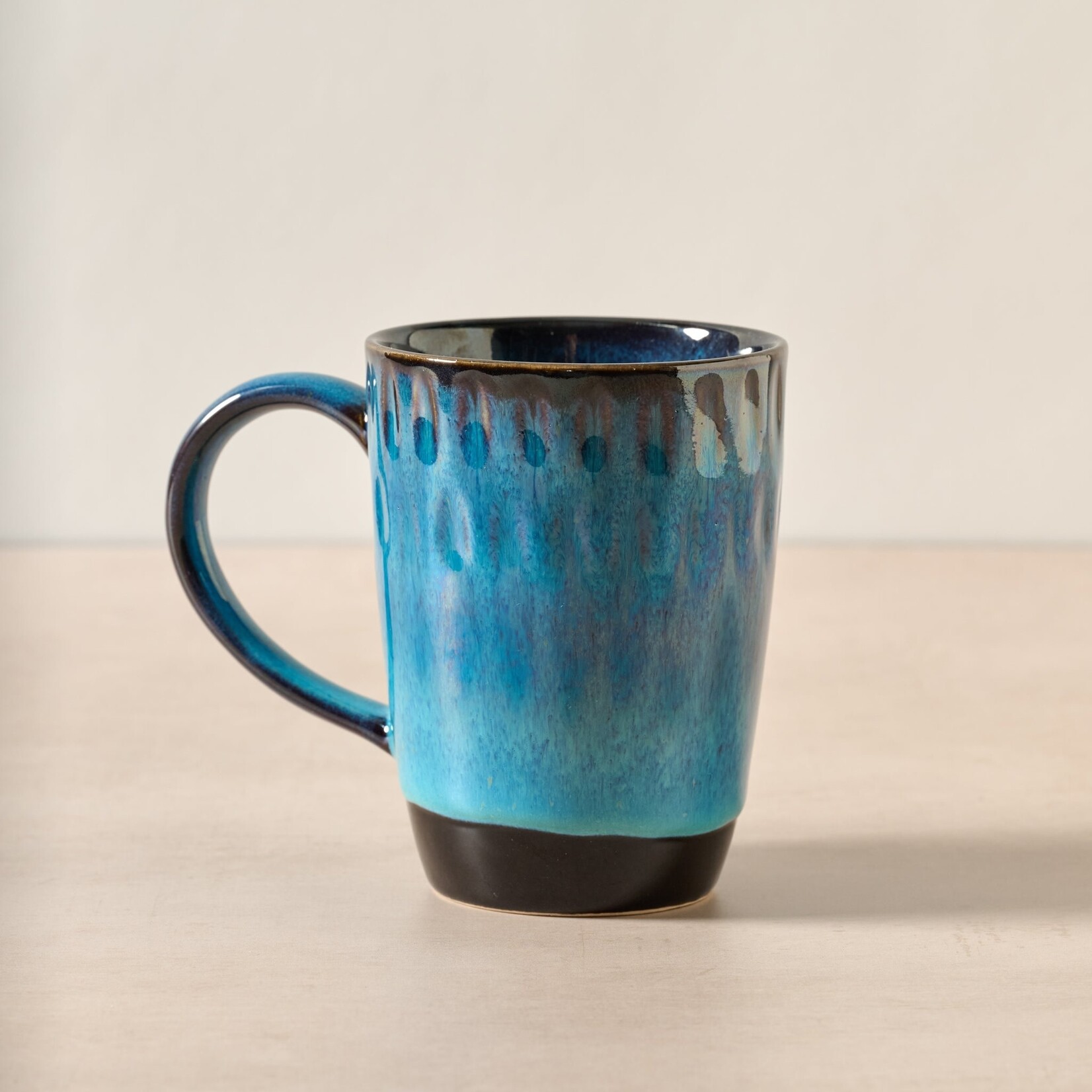 Vietnam Mug Drip Ombre Textiru F/14Oz Cer 3.5Dx5H Blu/Blk