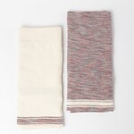 Egypt Tea Towel S/2 Warm Multi Cotton 26X20 Red/Cream