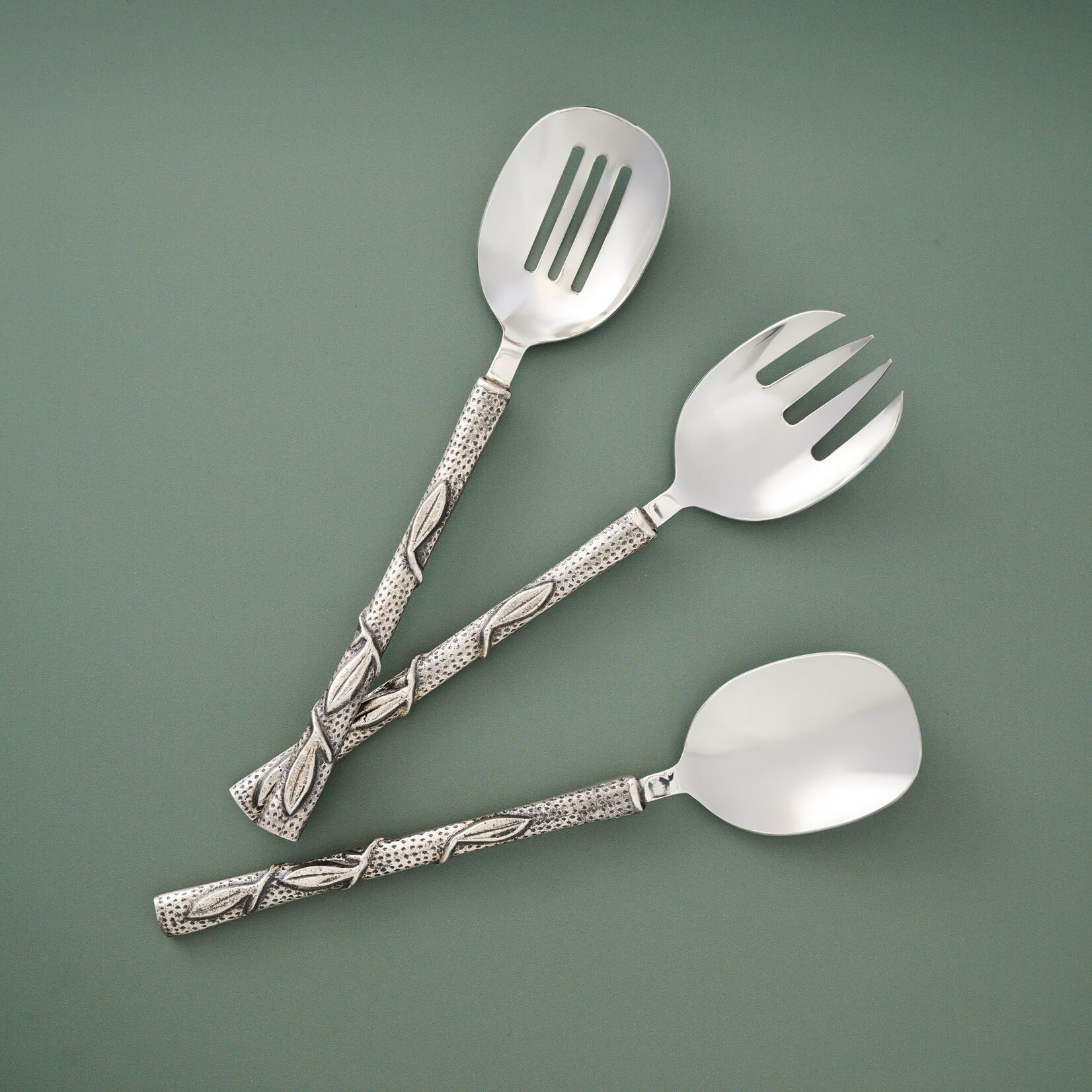 India Utensils Serve S/3 Branch S-Steel/Alum 11.5L Silv