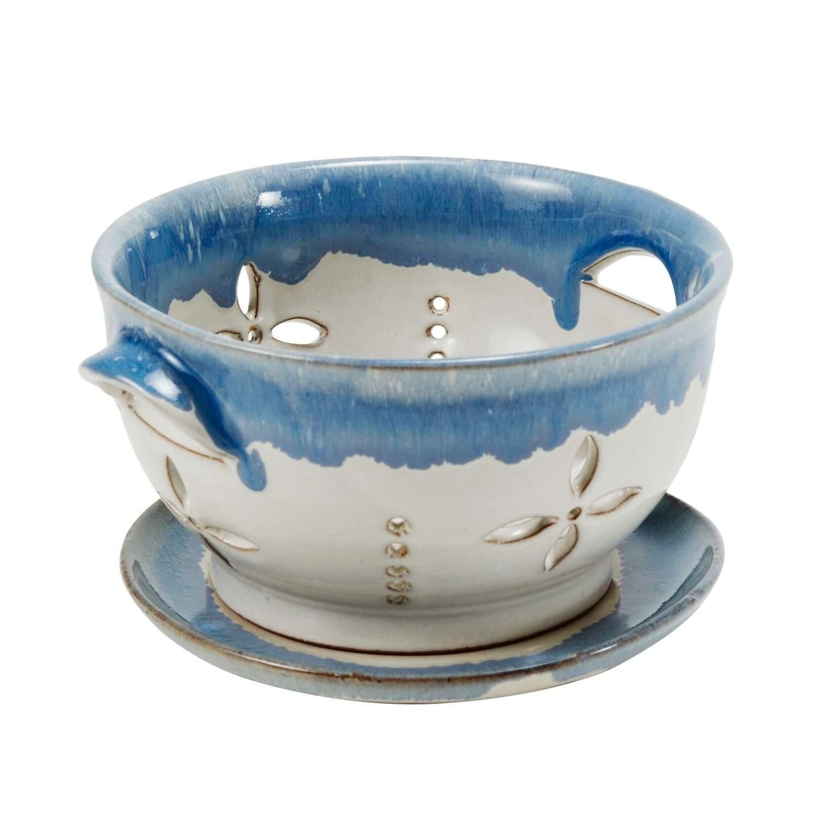 Nepal Colander Drip Glz Cer 6D Crm/Blu