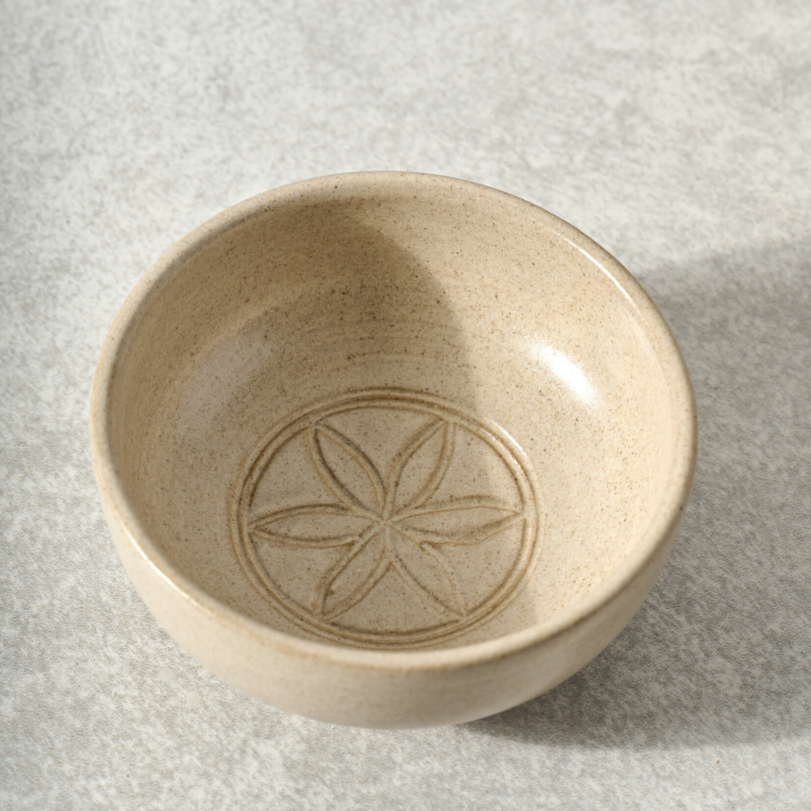Nepal Bowl Dipping Germ Of Life M/2 Ceramic 3.5D Tan