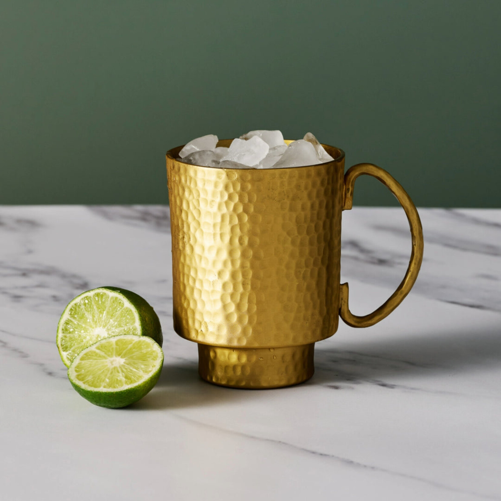 India Mug Mogul F/20Oz Hammered Alum 3.5Dx4.75H Brass