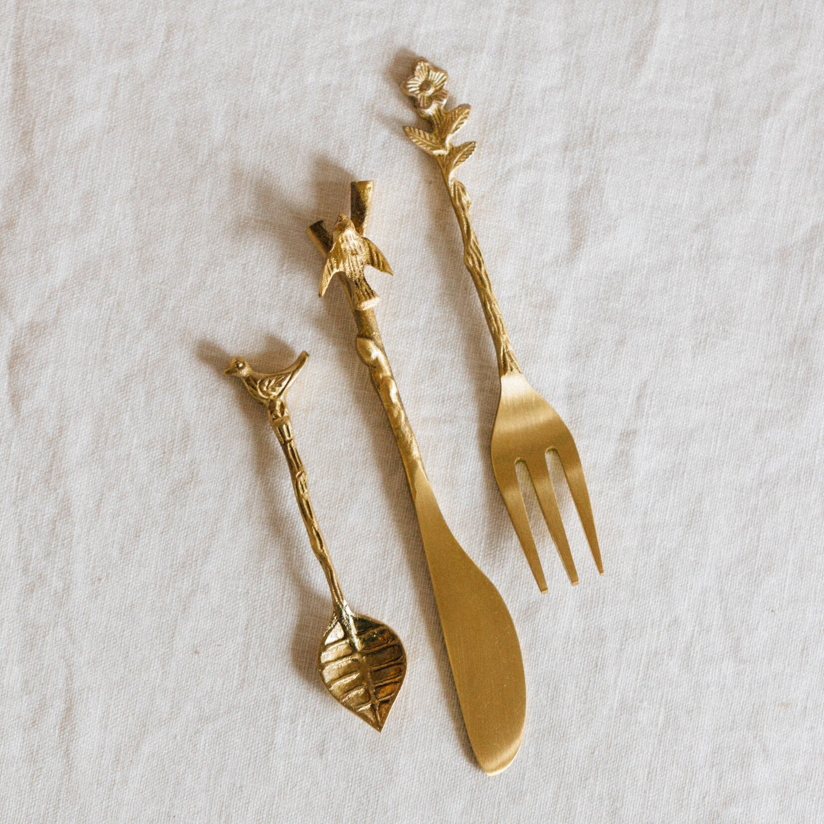 India Utensils S/3 Bird/Branch/Flwr Brass 3.5-5.5L Brass