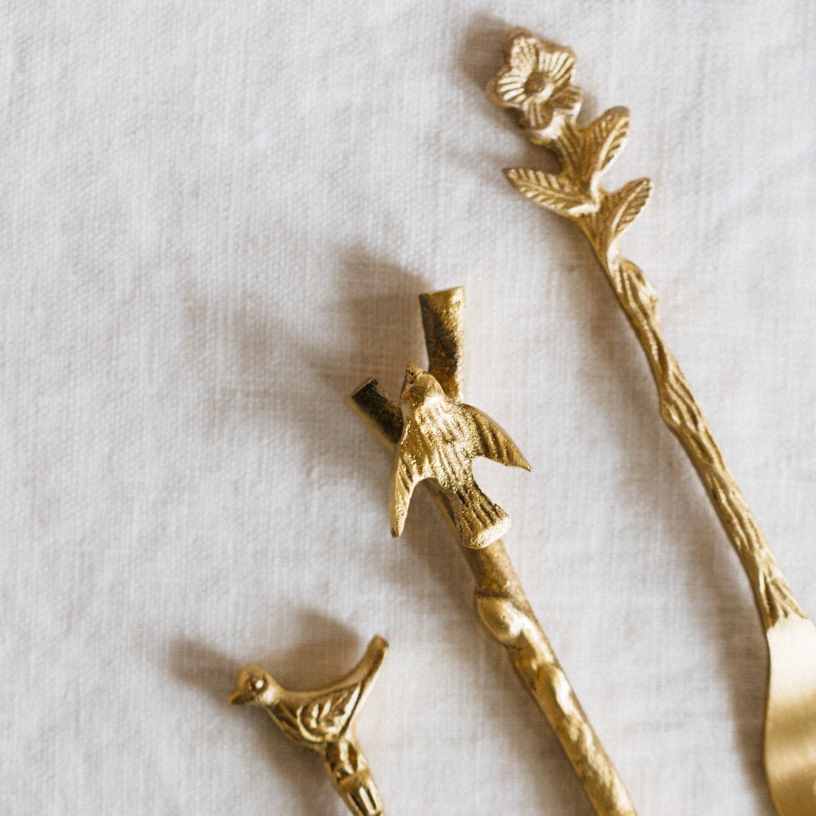 India Utensils S/3 Bird/Branch/Flwr Brass 3.5-5.5L Brass