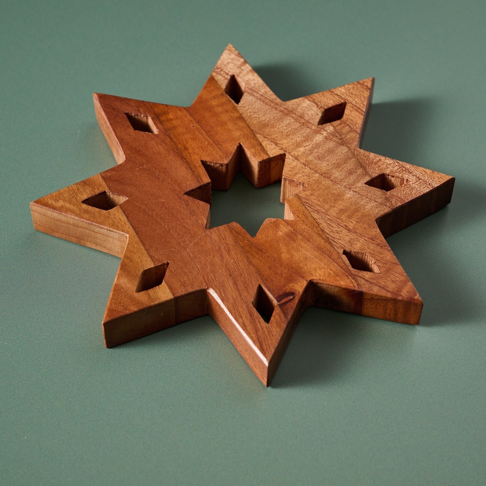 India Trivet Guiding Star Tun Wood 8D Brown