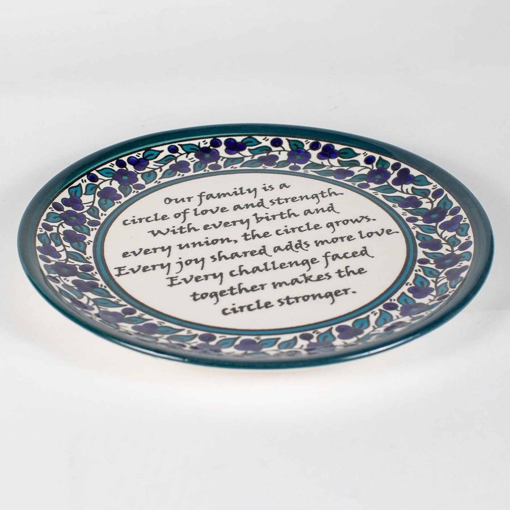 West Bank Plate Family Poem Ceramic 10D Green/Navy