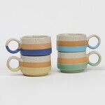 Nepal Mug Espresso Striped M/4 F/2 Oz Cer 2.5Hx1.5H Asst