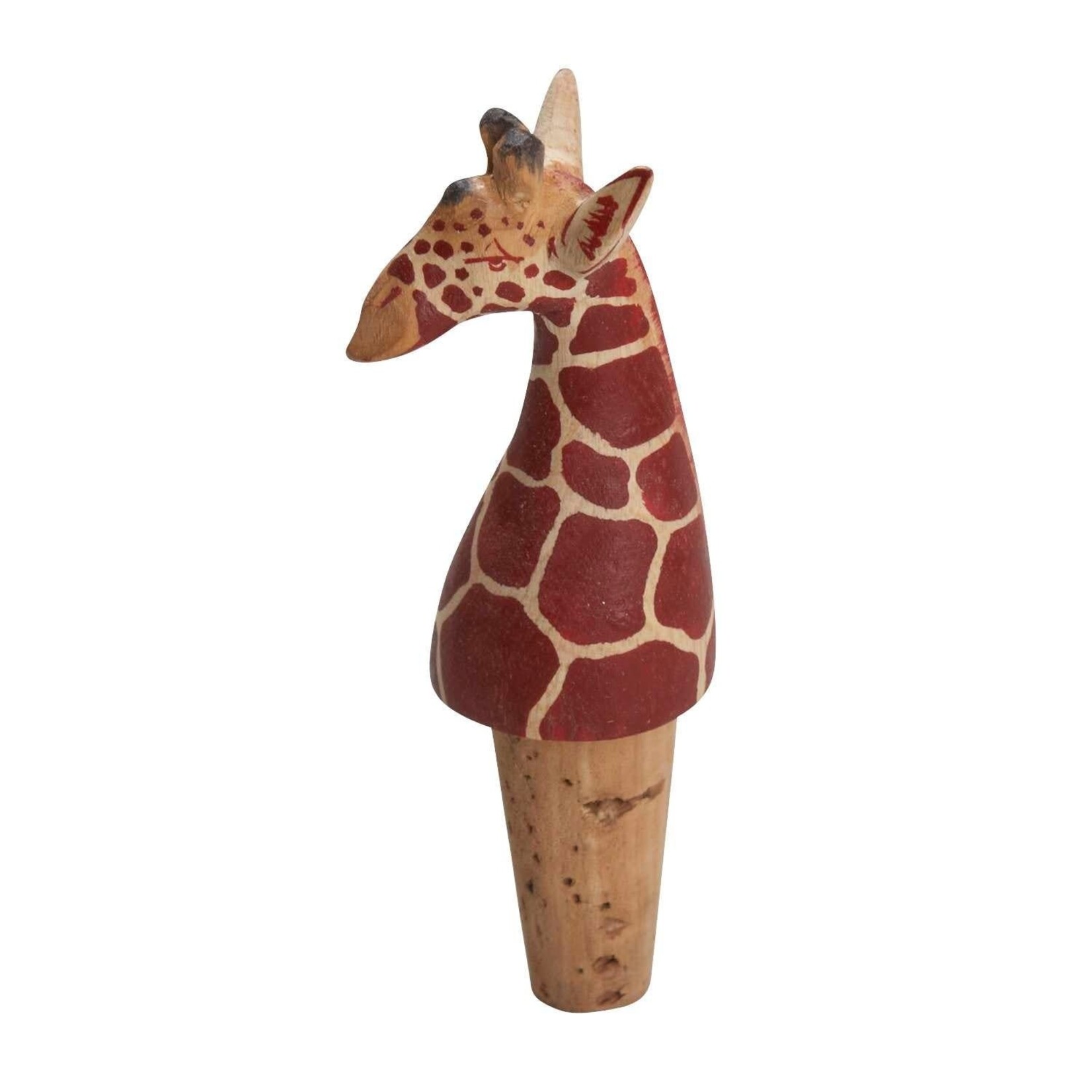 Kenya Bottle Topper Giraffe M/3 Wood/Cork