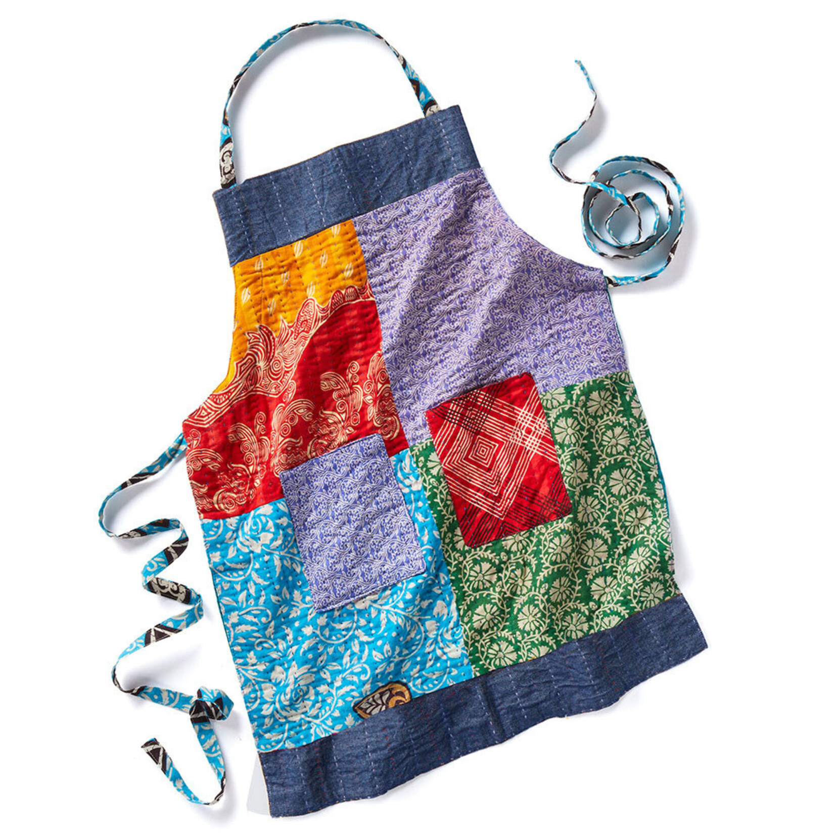 Bangladesh Apron Upcycled Sari & Denim