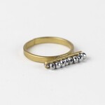 India Ring Bar Of Beads M/3 Brss/Glss .65D Brass/Silver