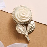 Nepal Pin Bagaica Rose Carved Bone