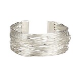India Bracelet Cuff Bird Nest Mtl 1W Silver Co