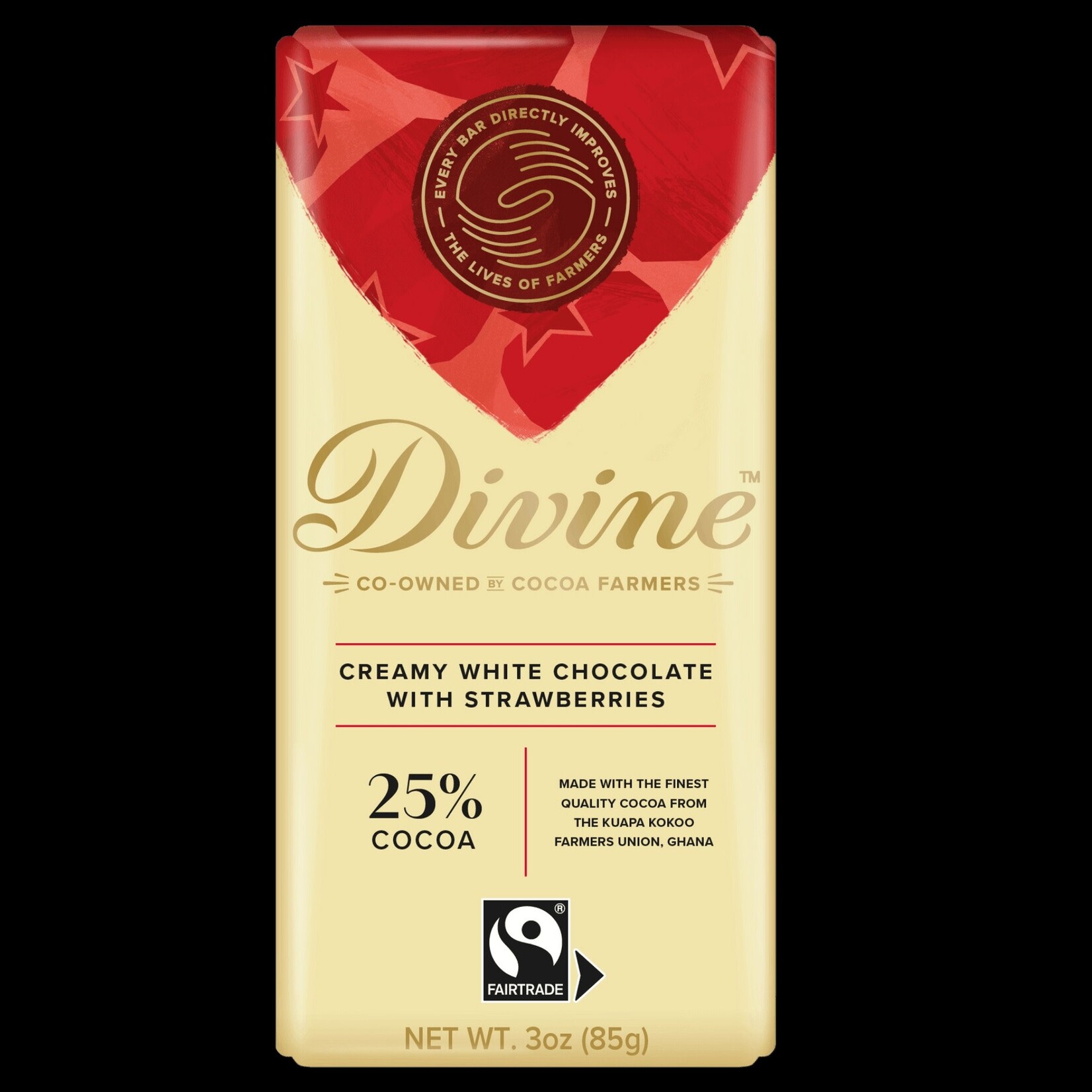 Ghana Chocolate White Strawberries 3oz