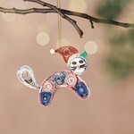 Vietnam Ornament Cat W/Hat M/3 Quilled Ppr 4Inlx3Inw Multi