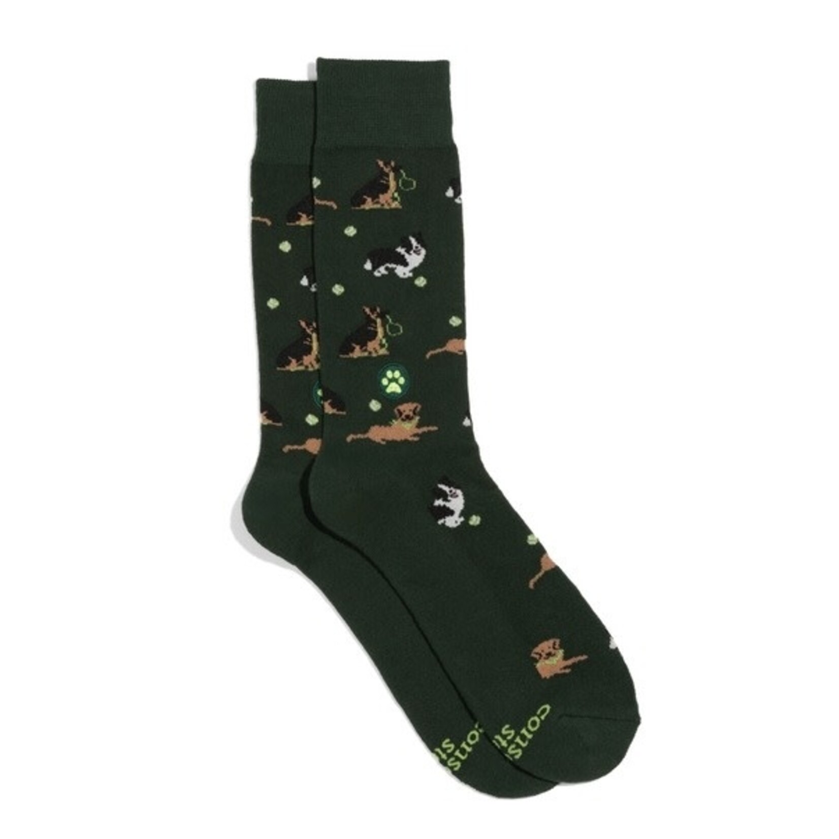 India Socks Save Dogs - Dark Green Tennis - S