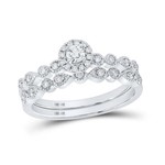 GND 10k White Gold 1/3 ctw Round Diamond Bridal Set
