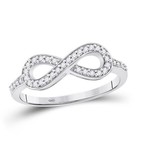 GND 10k White Gold 1/5 ctw Diamond Infinity Ring