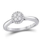 GND 14k White Gold 1/4 ctw Round Diamond Engagement Ring